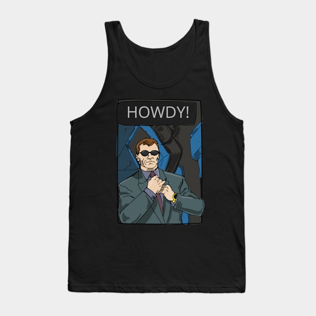 Cartoon man saying howdy Tank Top by DesignIndex